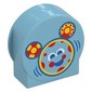 Duplo Brick 1 x 3 x 2 Round Top with Circles as Mickey Mouse Outline, Yellow/Red Decorations print