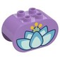 Duplo Brick 2 x 4 x 2 Rounded Ends with Lotus Flower Print