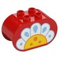 Duplo Brick 2 x 4 x 2 Rounded Ends with Daisy Flower Print