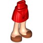 Minidoll Hips and Short Skirt with Light Nougat Legs, Dark Orange Shoes print