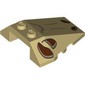 Wedge Sloped 4 x 4 Triple, Stud Notches with Dino Skull, Reddish Brown Eye/Nose Holes Print
