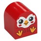 Duplo Brick 2 x 2 x 2 Curved Top with Sitting Bird, White Face, Bright Light Orange Feet print