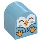 Duplo Brick 2 x 2 x 2 Curved Top with Sitting Bird, White Face, Bright Light Orange Feet print