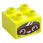 Duplo Brick 2 x 2 with Reddish Brown Face with Visor print