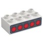 Duplo Brick 2 x 4 with 5 Red Lights, 5 Green Lights on Back print