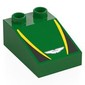 Duplo Brick 3 x 2 Slope 33° with Black and Yellow Panels, Aston Martin Winged Logo print