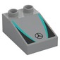 Duplo Brick 3 x 2 Slope 33° with Black and Dark Turquoise Panels, Mercedes Logo print