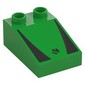 Duplo Brick 3 x 2 Slope 33° with Black Panels and Circle Symbol print