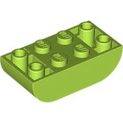 LEGO part 5174 Brick Curved Double 2 x 4 Inverted in Bright Yellowish Green/ Lime