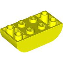 LEGO part 5174 Brick Curved Double 2 x 4 Inverted in Vibrant Yellow