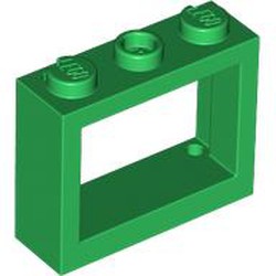 LEGO part 6798 Window 1 x 3 x 2 in Dark Green/ Green