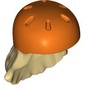 Hair and Helmet, Long with Reddish Orange Helmet Pattern