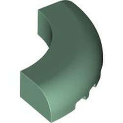 LEGO part 24599 Brick Round Corner 5 x 5 x 1 with Bottom Cut Outs [No Studs] [1/4 Arch] in Sand Green