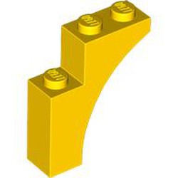 LEGO part 13965 Brick Arch 1 x 3 x 3 [Gothic] in Bright Yellow/ Yellow