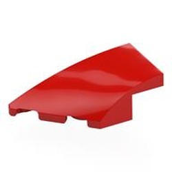 LEGO part 6930 Slope Curved 4 x 2 with Stud Notch Left in Bright Red/ Red