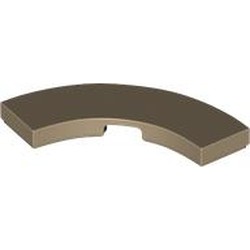 LEGO part 79393 Tile 3 x 3 Curved, Macaroni in Sand Yellow/ Dark Tan