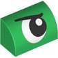 Brick Curved 1 x 2 x 1 No Studs with Eye, Looking Right, Angry print