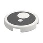 Tile Round 2 x 2 with Black Circle, White Circles / Eye print