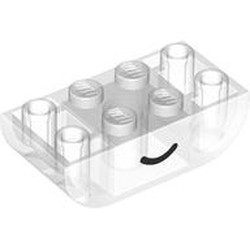 LEGO part 5174pr0006 Brick Curved Double 2 x 4 Inverted, Curved Line / Smile Print in Transparent/ Trans-Clear