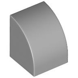 LEGO part 7126 Brick Curved 1 x 1 in Medium Stone Grey/ Light Bluish Gray