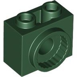 LEGO part 80431 Brick Special 1 x 2 x 1 1/3 with Rotation Joint Socket in Earth Green/ Dark Green