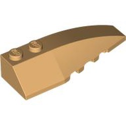 LEGO part 5711 Wedge Curved 6 x 2 Right, Smooth Inner Walls in Warm Tan