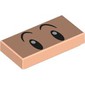 Tile 1 x 2 with Black Eyes, Raised Eyebrows, White Pupils print