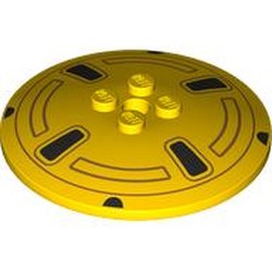 LEGO part 44375bpr0019 Dish 6 x 6 Inverted (Radar) with print in Bright Yellow/ Yellow