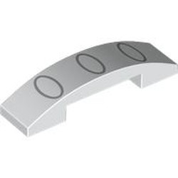 LEGO part 93273pr0027 Slope Curved 4 x 1 Double with No Studs in White
