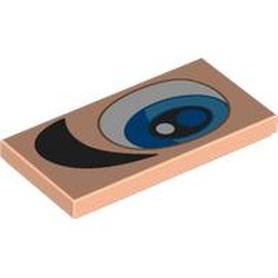 LEGO part 87079pr9865 Tile 2 x 4 with print in Light Nougat