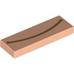 LEGO part 63864pr0058 Tile 1 x 3 with print in Light Nougat