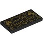 Tile 2 x 4 with Gold 'the Old Guarded Inn', Goats, Decorations print