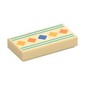 Tile 1 x 2 with Blue/Orange/Bright Light Orange Squares print