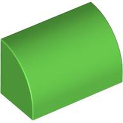 LEGO part 37352 Brick Curved 1 x 2 x 1 No Studs in Bright Green