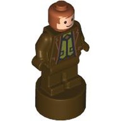 LEGO part 90398pr0070 Minifig Trophy Statuette with print in Dark Brown