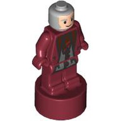 LEGO part 90398pr0068 Minifig Trophy Statuette with print in Dark Red