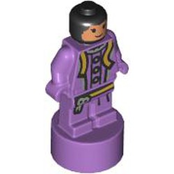 LEGO part 90398pr0065 Minifig Trophy Statuette with print in Medium Lavender