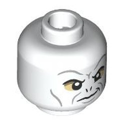 LEGO part 28621pr9752 Minifig Head with print in White