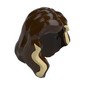 Hair Mid-Length with Part over Front of Right Shoulder with Tan Streak print