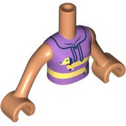 LEGO part 92456c03pr0006 Minidoll Torso Girl with Nougat Arms and Hands with print in Nougat