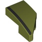 Slope Curved 2 x 1 with Stud Notch Left with Black Stripe print
