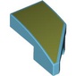 Slope Curved 2 x 1 with Stud Notch Left with Olive Green print