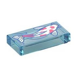 LEGO part  FLAT TILE 1X2, NO. 386 in Transparent Light Blue/ Trans-Light Blue