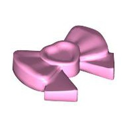 LEGO part 11618 Headwear Accessory Bow with Heart, Long Ribbon and Pin in Light Purple/ Bright Pink