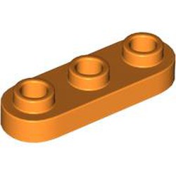 LEGO part 77850 PLATE 1X3, ROUNDED, NO. 1 in Bright Orange/ Orange