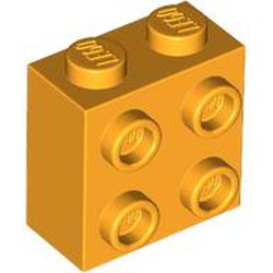 LEGO part 22885 Brick Special 1 x 2 x 1 2/3 with 4 Studs on 1 Side in Flame Yellowish Orange/ Bright Light Orange