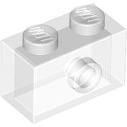 LEGO part 86876 Brick Special 1 x 2 with 1 Center Stud on 1 Side in Transparent/ Trans-Clear