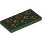 Tile 2 x 4 with Woven Rug, Red/Yellow/Gold Flowers print