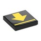 Tile 2 x 2 with Yellow Arrow, Stripe print