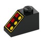 Slope 45° 2 x 1 with Bottom pin, with 3 Red Lamps, 3 Yellow Buttons, Yellow Border print (Reissue)
